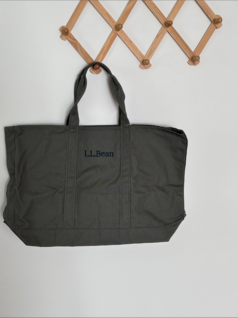 L.L. Bean large Olive Canvas Carry Tote